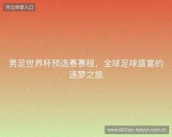 男足世界杯预选赛赛程，全球足球盛宴的逐梦之旅